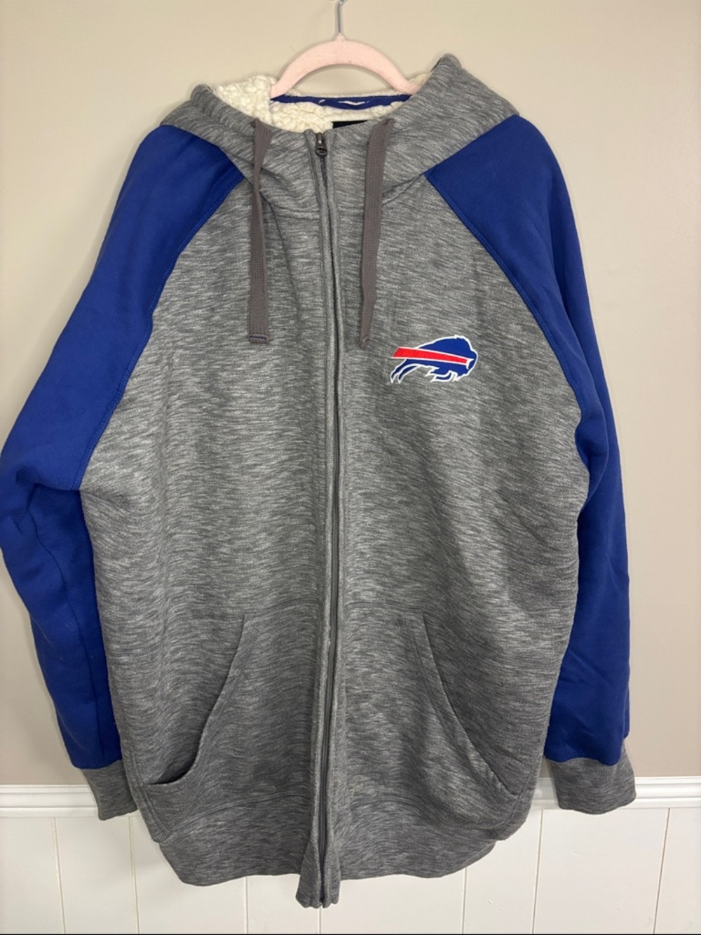 NFL Buffalo Bills Gray & Royal Blue Sherpa-Lined Zip Hoodie Father’s Day
